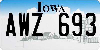 IA license plate AWZ693