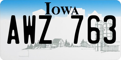 IA license plate AWZ763