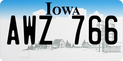 IA license plate AWZ766