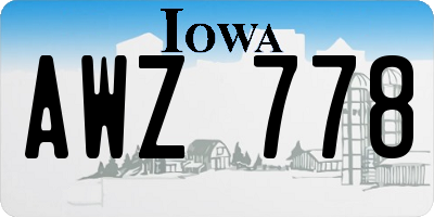 IA license plate AWZ778