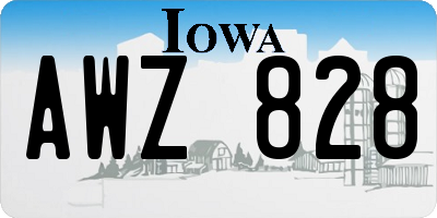 IA license plate AWZ828