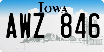 IA license plate AWZ846