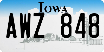 IA license plate AWZ848