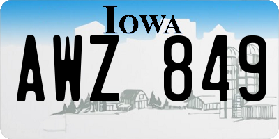 IA license plate AWZ849