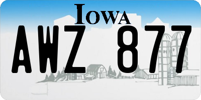 IA license plate AWZ877