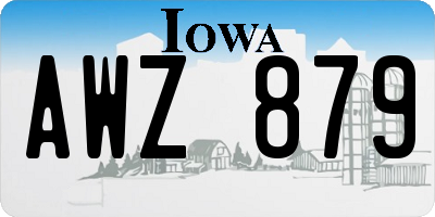IA license plate AWZ879
