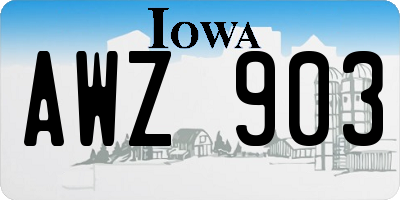 IA license plate AWZ903