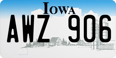 IA license plate AWZ906