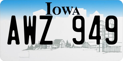 IA license plate AWZ949