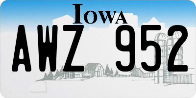 IA license plate AWZ952