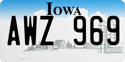 IA license plate AWZ969
