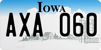 IA license plate AXA060