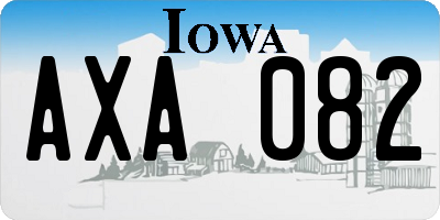 IA license plate AXA082