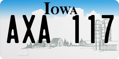 IA license plate AXA117
