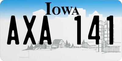 IA license plate AXA141