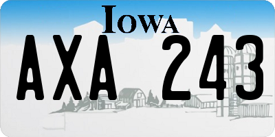 IA license plate AXA243