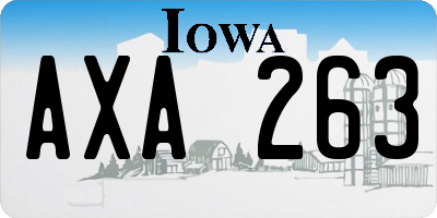 IA license plate AXA263