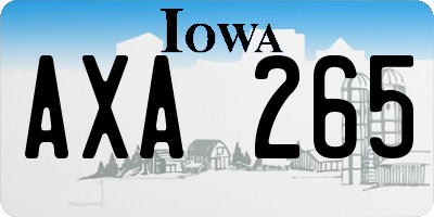 IA license plate AXA265