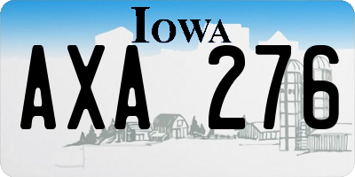 IA license plate AXA276