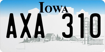 IA license plate AXA310
