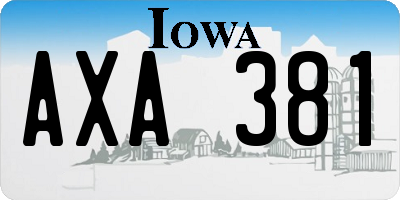 IA license plate AXA381