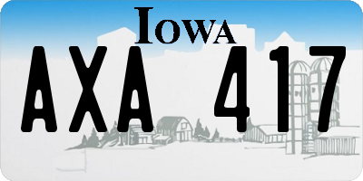 IA license plate AXA417
