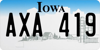 IA license plate AXA419