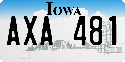 IA license plate AXA481