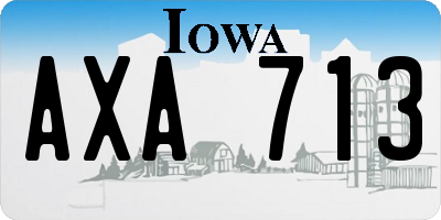 IA license plate AXA713