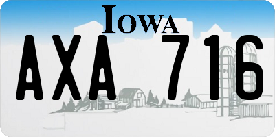 IA license plate AXA716