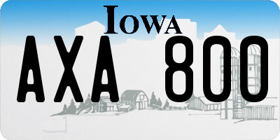 IA license plate AXA800