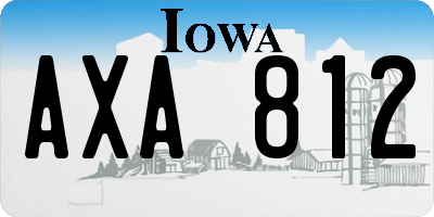 IA license plate AXA812