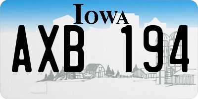 IA license plate AXB194