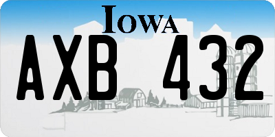 IA license plate AXB432