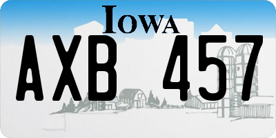 IA license plate AXB457