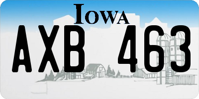 IA license plate AXB463