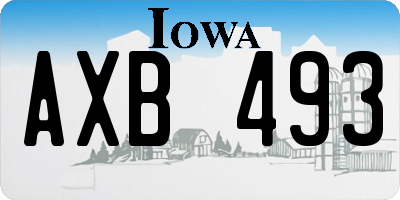 IA license plate AXB493