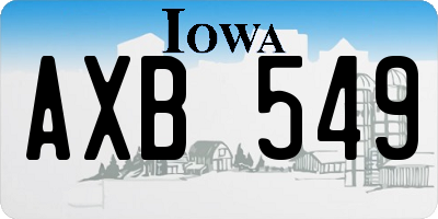 IA license plate AXB549