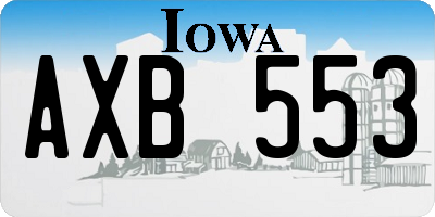 IA license plate AXB553