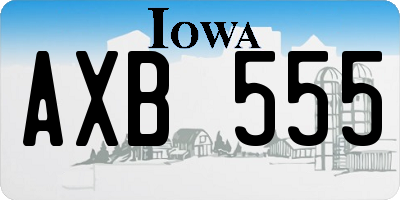 IA license plate AXB555