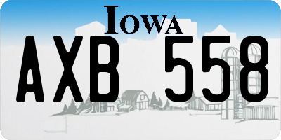 IA license plate AXB558