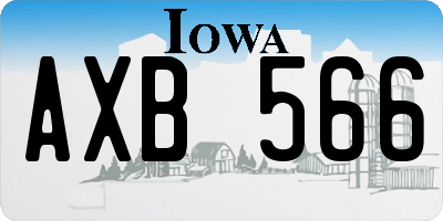 IA license plate AXB566