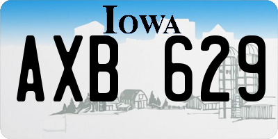IA license plate AXB629