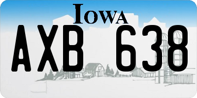 IA license plate AXB638
