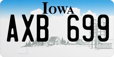 IA license plate AXB699