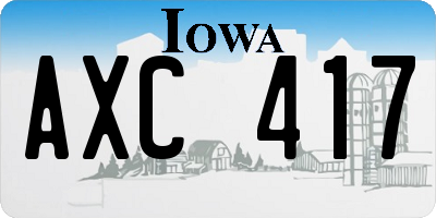 IA license plate AXC417