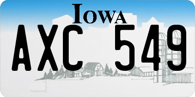 IA license plate AXC549