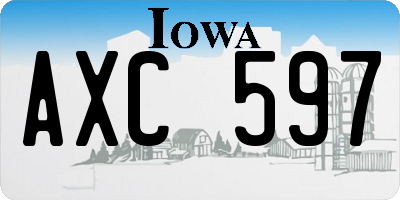 IA license plate AXC597