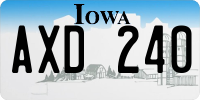 IA license plate AXD240