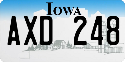 IA license plate AXD248